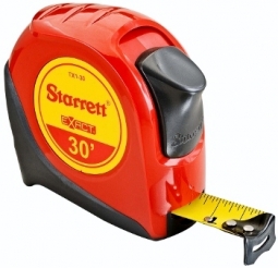 KTX1-30-N Starrett Exact 1" x 30' English Pocket Tape, Graduated in 1/16"